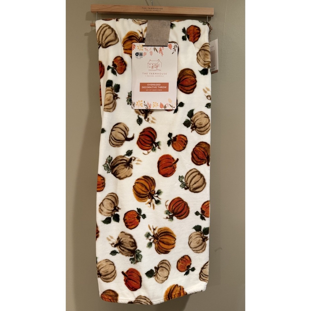 The Farmhouse Halloween Fall Pumpkin Throw Blanket by Rachel Ashwell